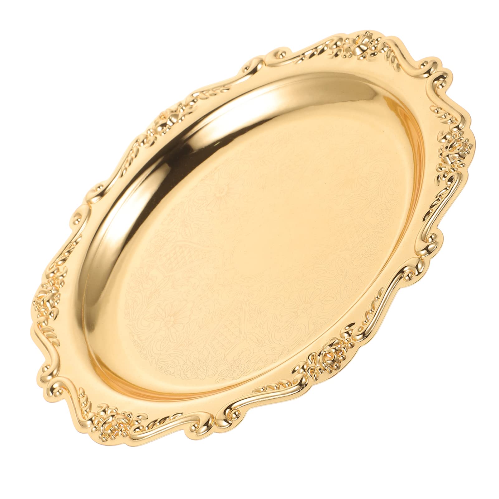 Photo 1 of ((mini plate) Kichvoe Elegant Snack Serving Tray 7.87 Inch Round Metal Platter for Food Snacks Jewelry Display Party Table Decor