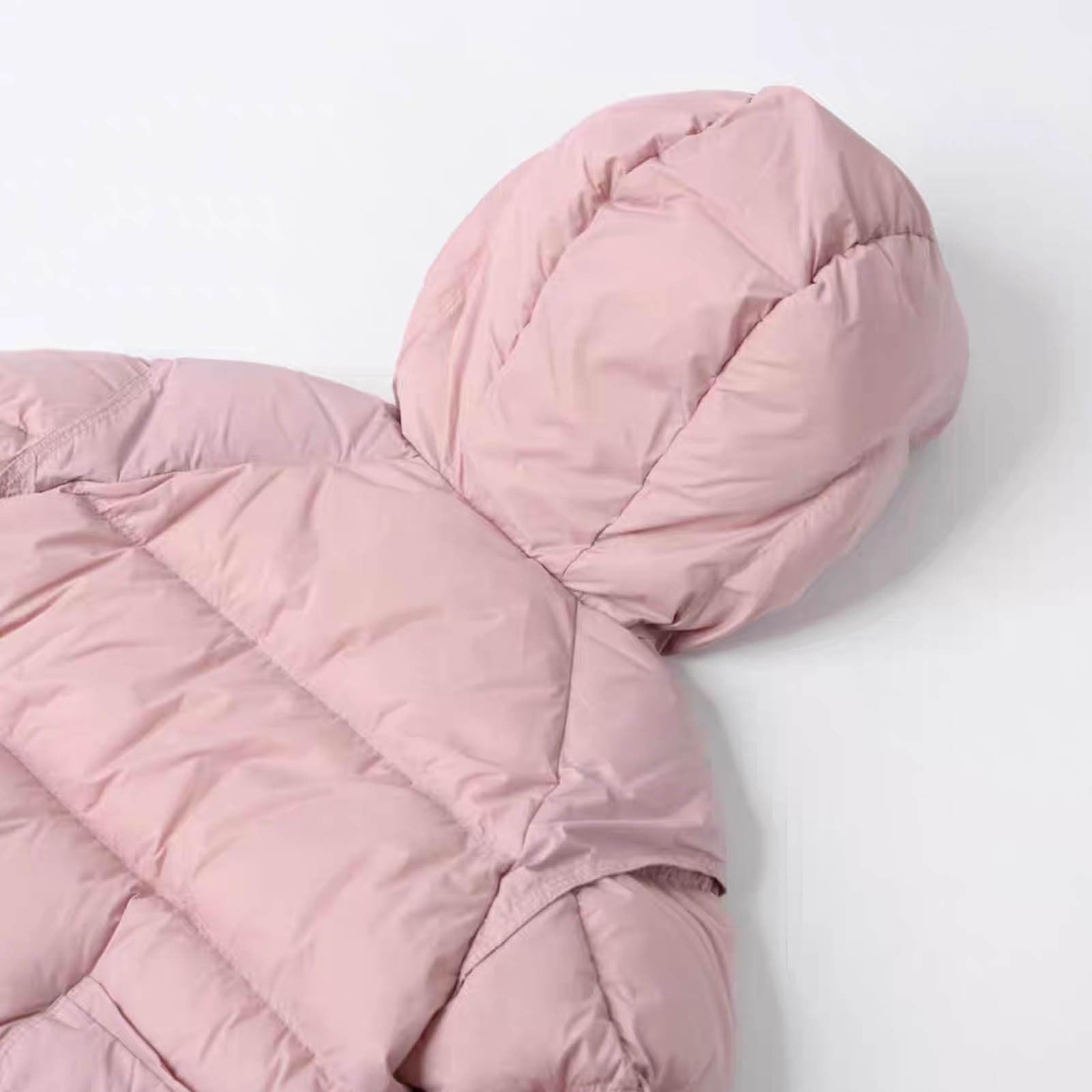 Generisch Piumino per bambini con cappuccio, oversize, spessore medio, tinta unita, stile coreano, giacca trapuntata, per ragazzi, 5-16 anni