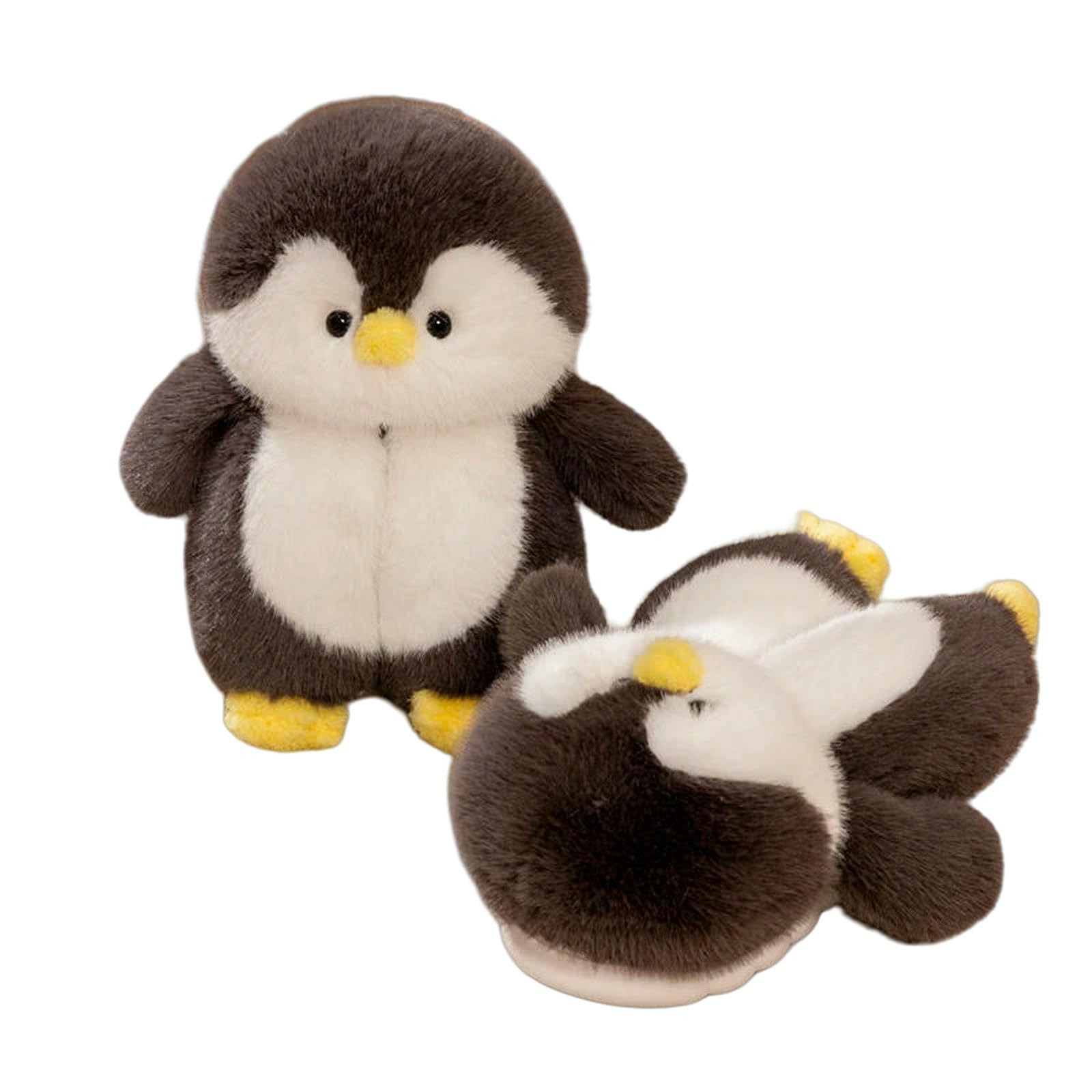 Pantofole Mucca Simpatica Pinguino Giocattolo Caldo Morbido Scarpe Antiscivolo Inverno Primavera Animali da Casa Pantofola Donna Uomo-stileb-nero-36-37