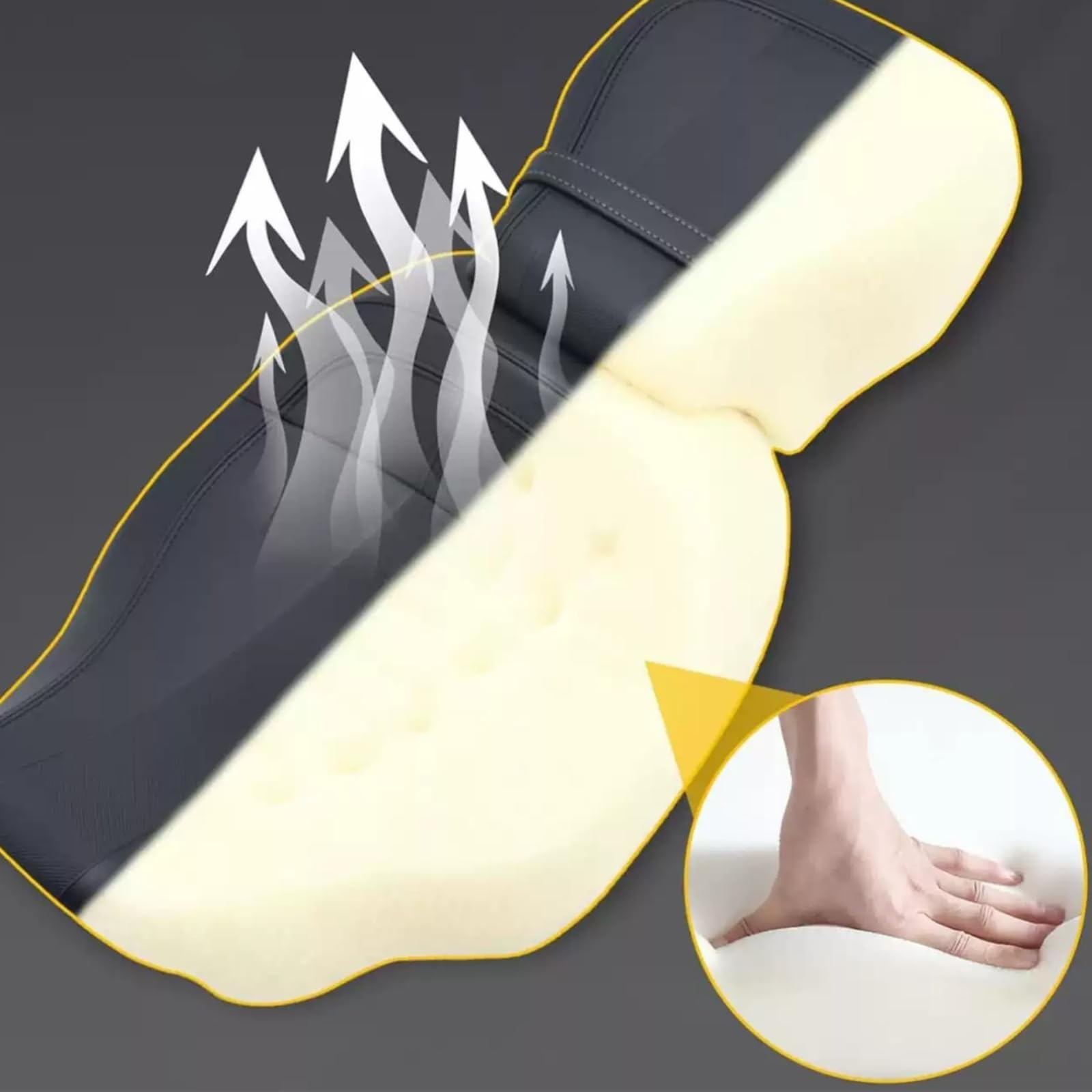 Selle Biplace pour cyclette Noire