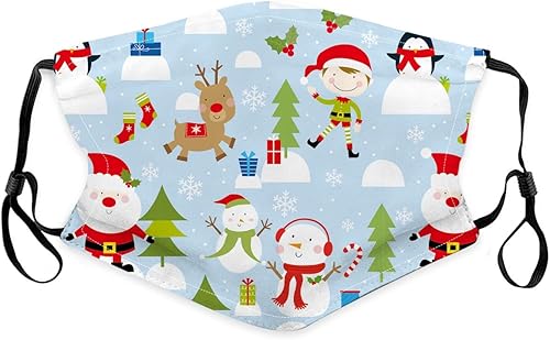 Miniatura 9 de 6 bandanas lavables para niños y niñas, reutilizables, de tela, protección contra el polvo, con cintas ajustables para las orejas, para niños y niñas