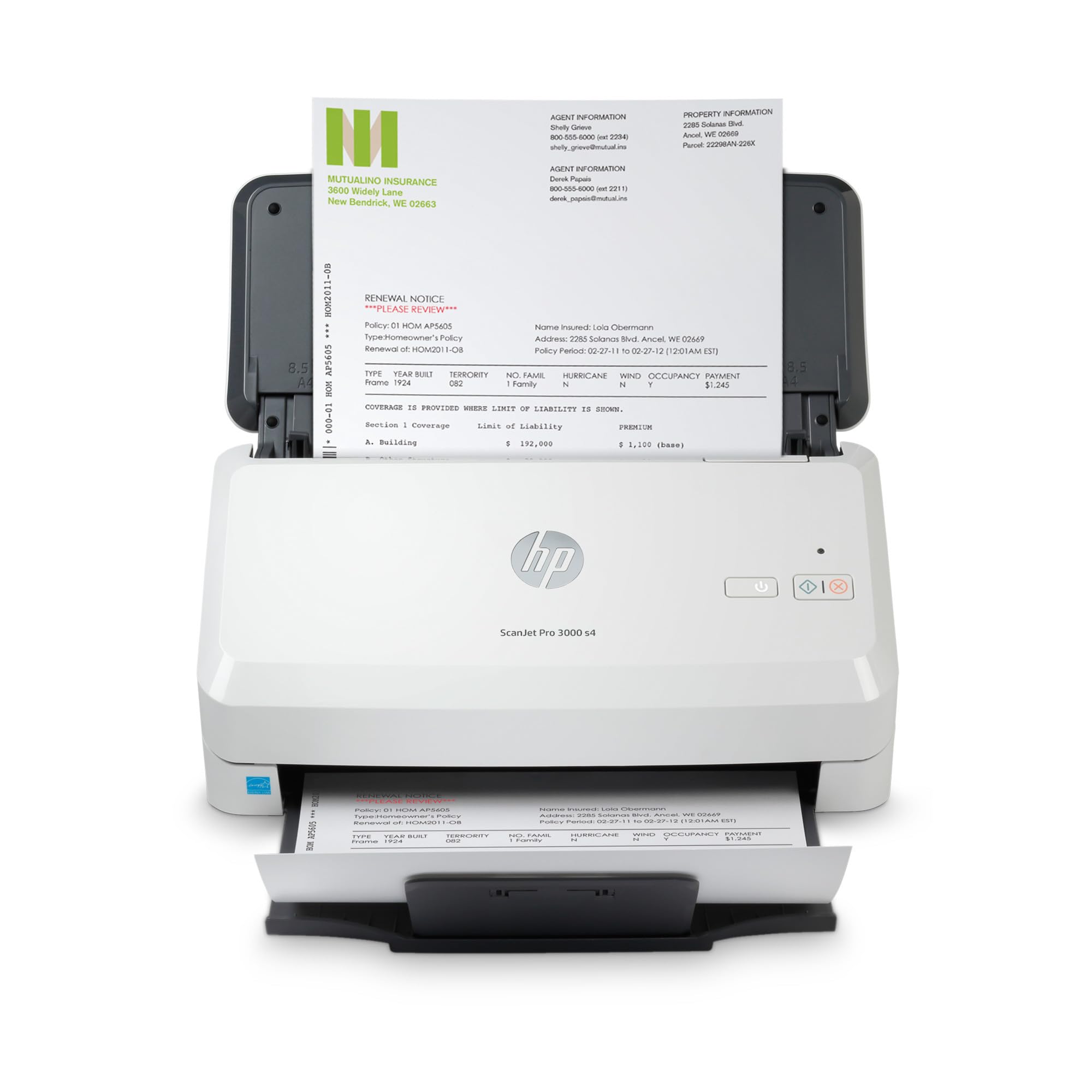 HP ScanJet Pro 3000 s4, Scanner, Einzelblattzufuhr, 50-Blatt ADF, USB 3.0, bis zu 4.000 Seiten täglich, Schnelleinstellungen