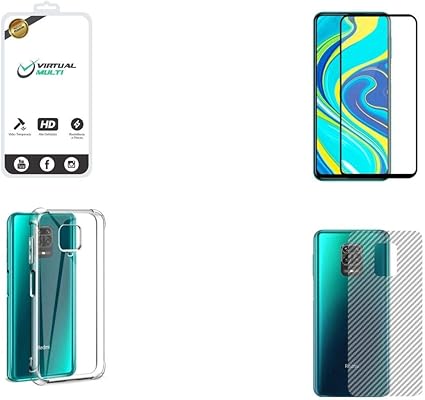Kit Completo Para Xiaomi Redmi Note 9s e 9 Pro Película de Vidro 3D Capa  Antishock Película Lente Câmera Película Traseira Fibra de Carbono |  Amazon.com.br