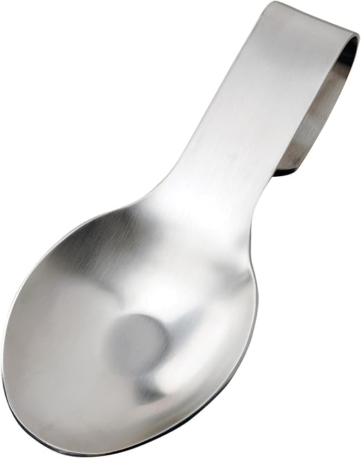 Amco Stainless Steel Spoon Rest, Single Spoon Rest,Silver
