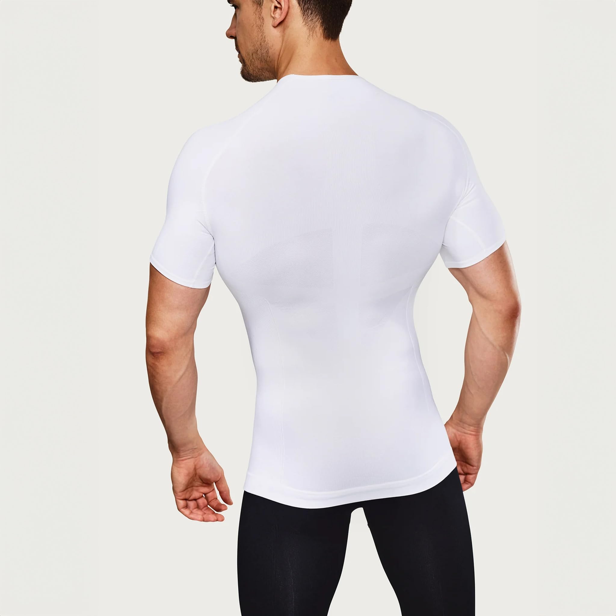 Strammer Max Compression T-Shirt | Herren | Rundhals | Kompressionsshirt | Shapewear, unterstützt die Haltung