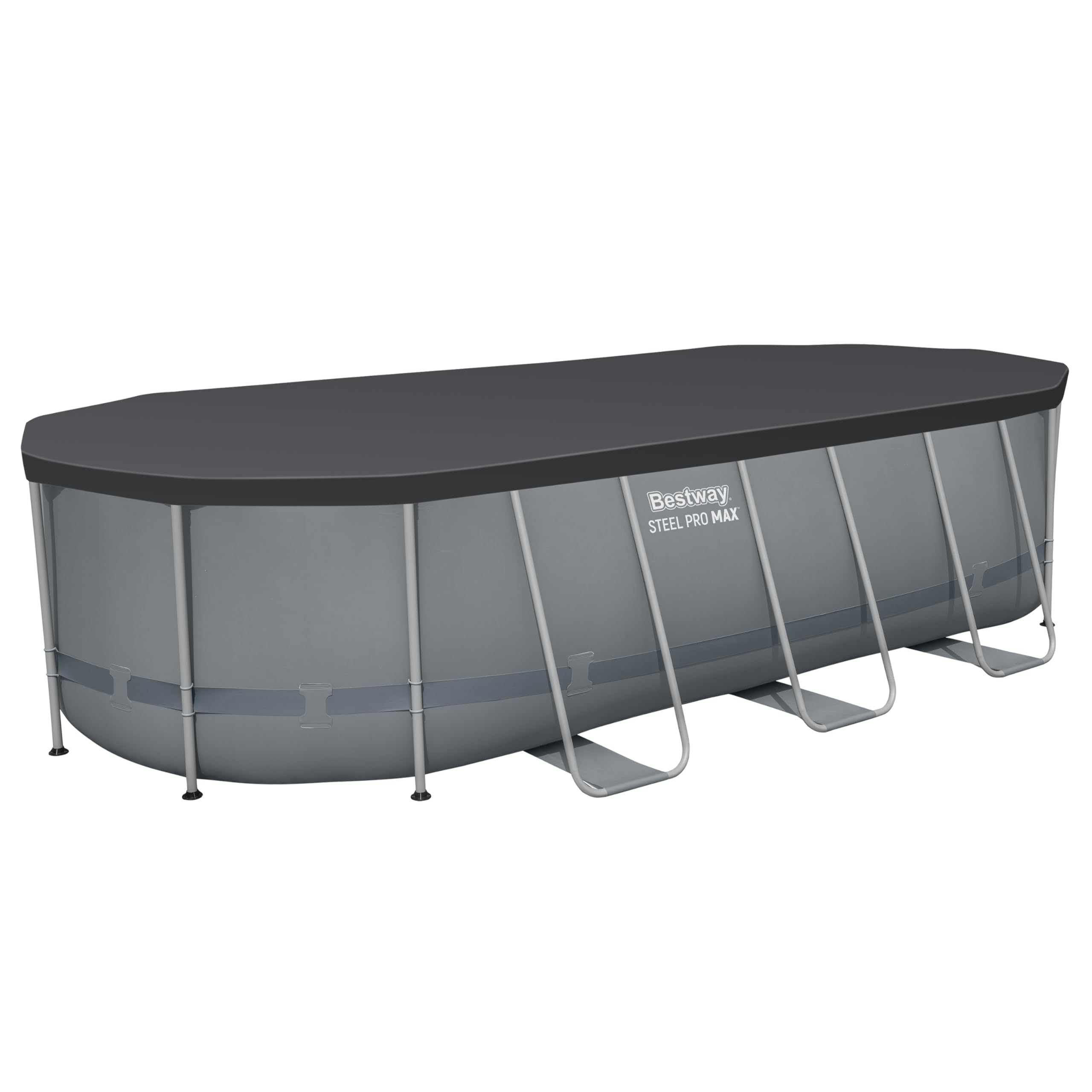 Bestway Steel Pro MAX Frame Pool Komplett-Set, 549 x 274 x 122 cm, 13.430 L, TriTech-Material, Filterpumpe, Sicherheitsleiter, Abdeckplane, Fliesenmosaik, einfacher Aufbau, langlebiger Stahlrahmen