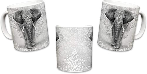 Miniatura 5 de Taza de elefante, tazas de viaje de cerámica de animales lindos, taza para amantes del café, diseño de elefantes, gran novedad, ropa decorativa para