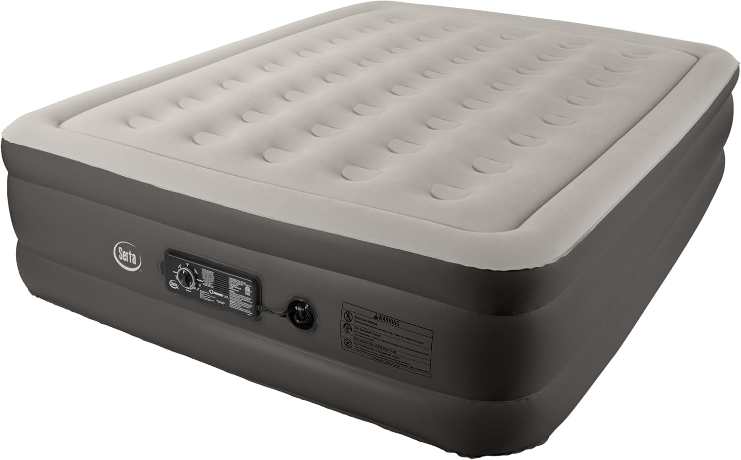 Serta Raised Air Mattress with Never Flat Pump | Luxury Inflatable Mattress with Built in Air Pump to Ensure a Good Night’s Rest | Heavy Duty Blow Up Mattress with Self Inflating Pump