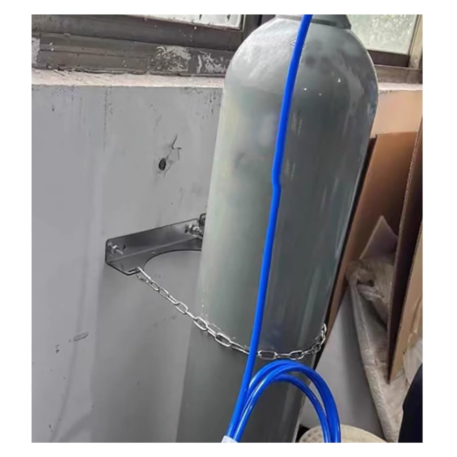 Soporte para bombonas de gas Organizador De Pared Para Tanque De Oxígeno Con Cilindro D/E, Soporte De Montaje Con Cadena De Seguridad, Ideal Para Clínicas, Escuelas Y Hospitales.(3 Bottles long 29 1/2