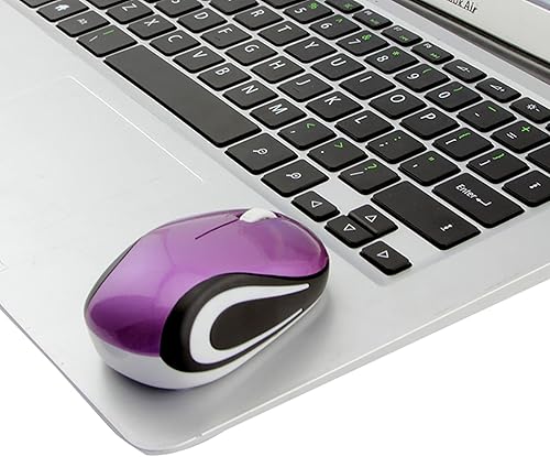 Miniatura 5 de YOCUNKER Mini mouse inalámbrico ultra portátil, mouse de computadora de 1000 DPI inalámbrico, 2.4 GHz con receptor USB, seguimiento óptico, 3