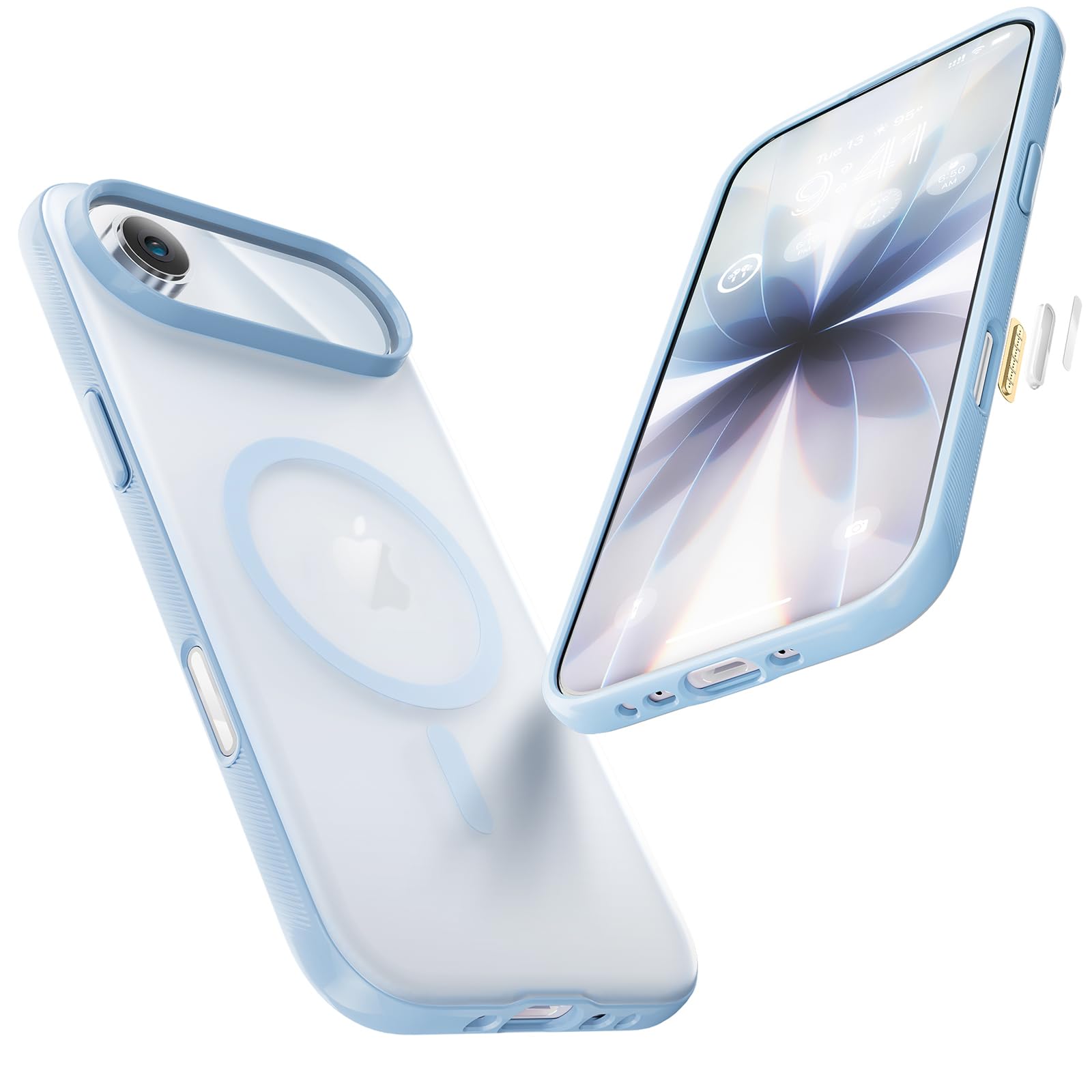 Maledan Sky Blue Case for iPhone Air 6 5 2025 with Camera Control Compatible with Magsafe Magnetic Case