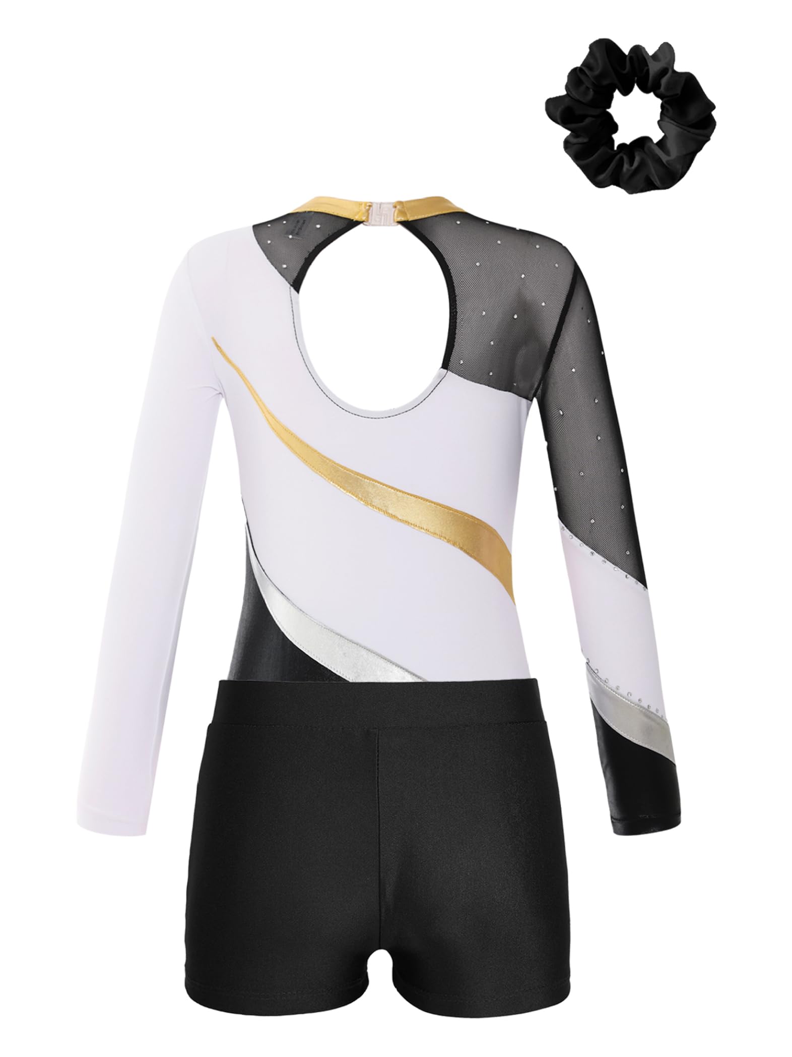 Turnanzug Mädchen Langarm Gymnastikanzug Mit Hose Und Haarband 3-teiliges Gymnastik-outfit Wettkampf