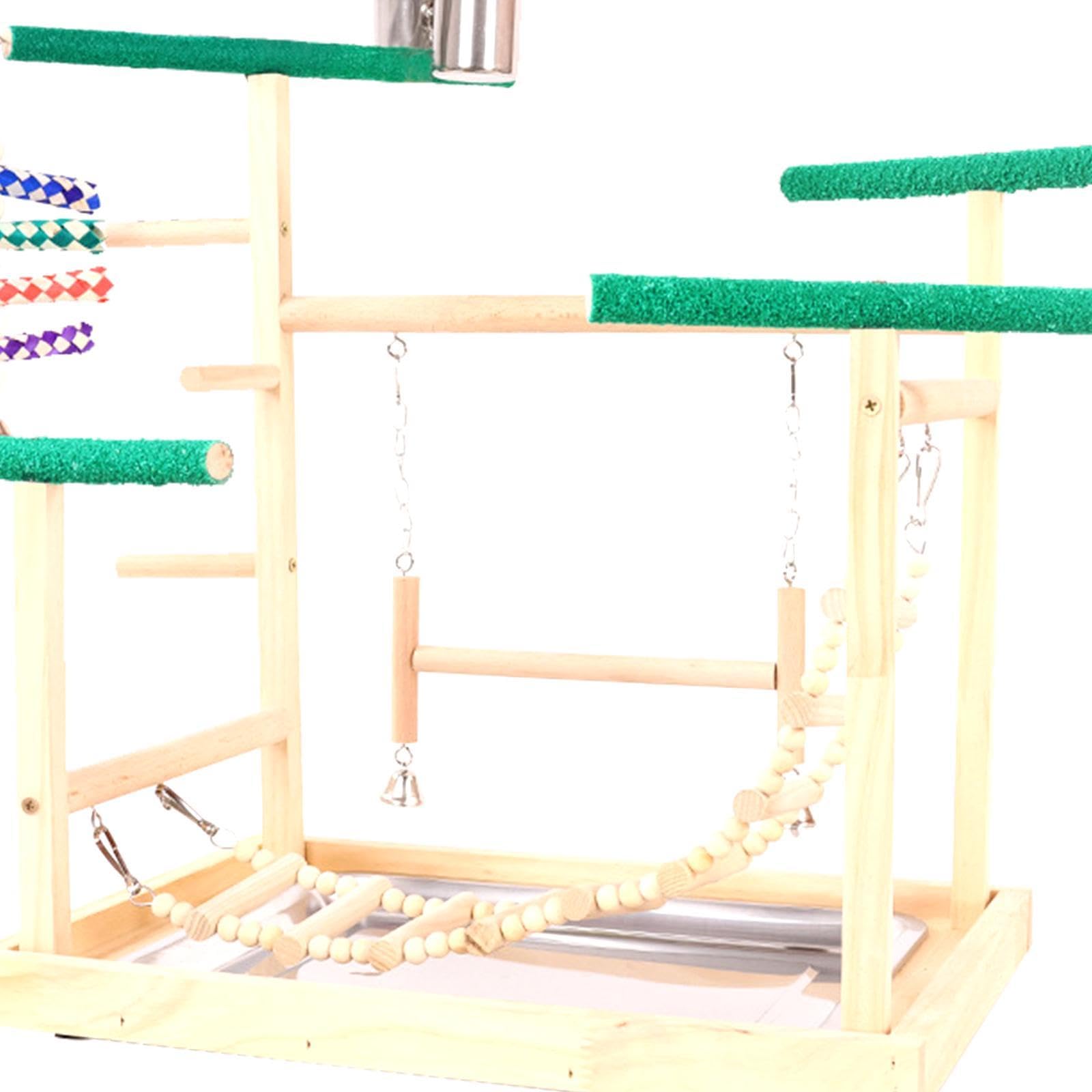 Parrot Playground Parakeet Playpen Ladder Platform Perch Gym Exercise Activity Center for Cage Accessories Conures Lovebirds