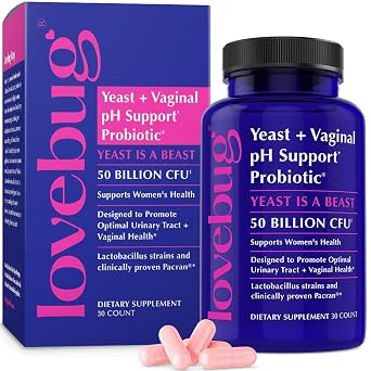 LOVEBUG Probiotics for Women with Pancran Multi-Strain Probiotic Supporting UTI, BV, Odor & PH Balance - Vaginal Probiotics for Womens Intimate Flora & Digestive Health - 30 Capsules