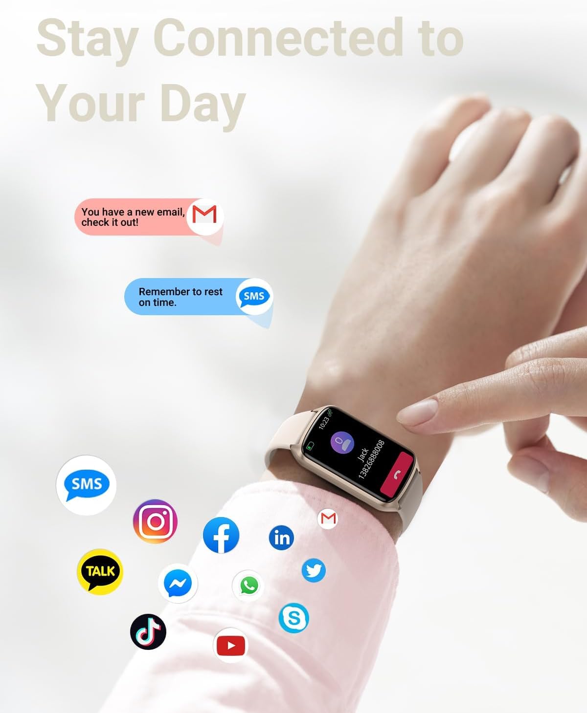 Fitness Tracker Damen Herren, 5ATM Wasserdicht, 7 Tage Akkulaufzeit, 20+ Trainingsmodi, SpO2, Schlafüberwachung, Herzfrequenzmessung