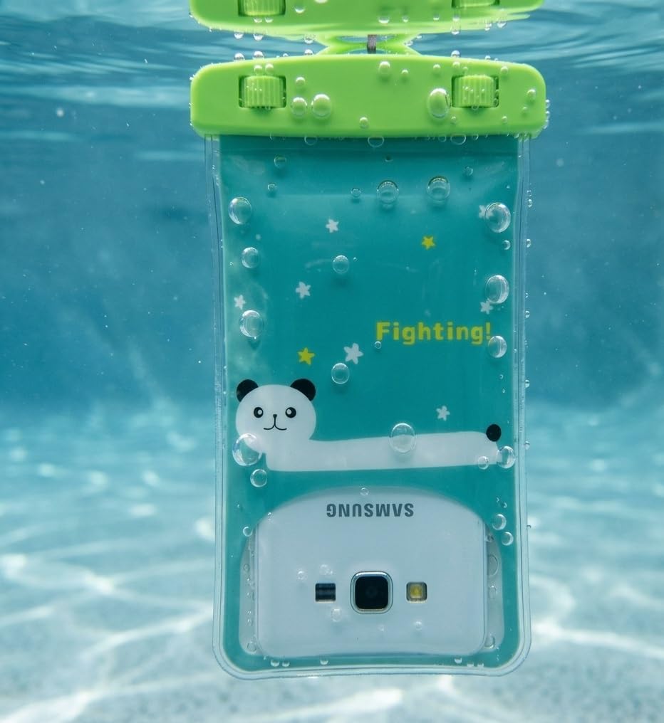 Aeoss Waterproof Case Universal Out Door PVC Bag Upto 6.5 Inch Mobile (Green) 2