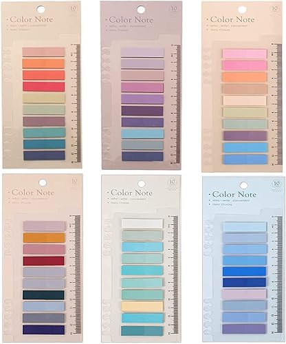 Pestañas adhesivas Morandi de 1200 piezas, 60 colores para escribir, marcadores de página de color reposicionables, pestañas adhesivas transparentes