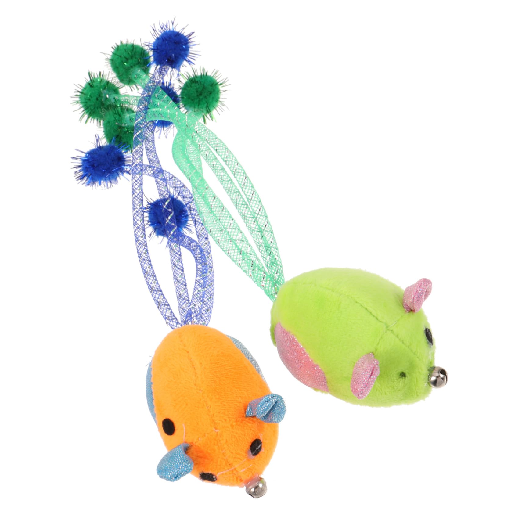 Hemoton Cat Toys 2pcs Plush Stuffed Mice Interactive Mouse Toys for Indoor Cats