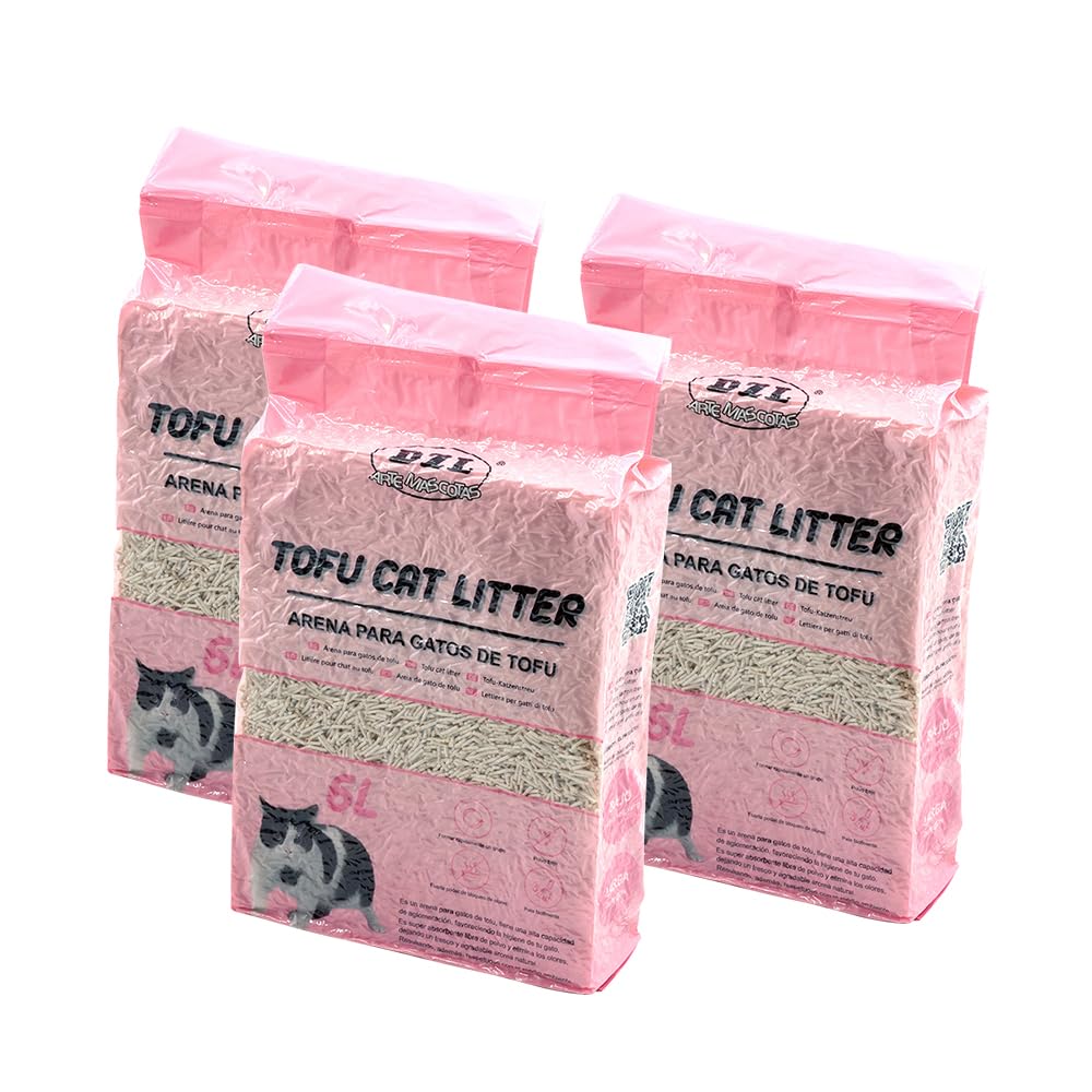 Arena para Gatos deTofu ecológico Vegetal Arena Natural Aglomerante (Tofu 18L)