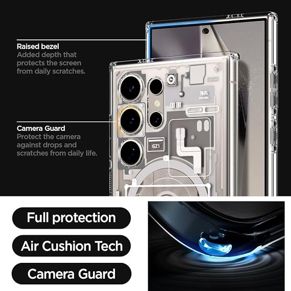 Spigen Ultra Hybrid Zero One MagFit Case for Samsung Galaxy S24 Ultra | Natural Titanium
