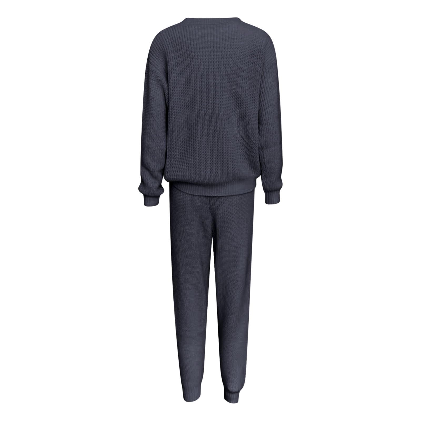 Pantaloni Casual in Maglia, Pantaloni Jogger Elasticizzati Morbidi e Top, Abbigliamento Comodo per Il Relax Quotidiano