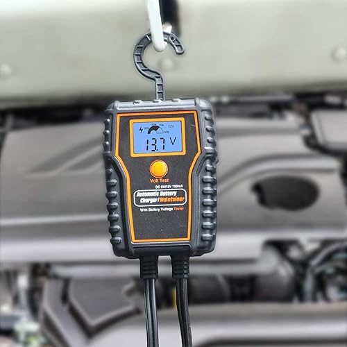 Miniatura 6 de Mantenedor de cargador de batería automótico de 12 voltios, 750 mA, cargador de flotador, con carga de flotador LCD, para motocicleta, ATV,