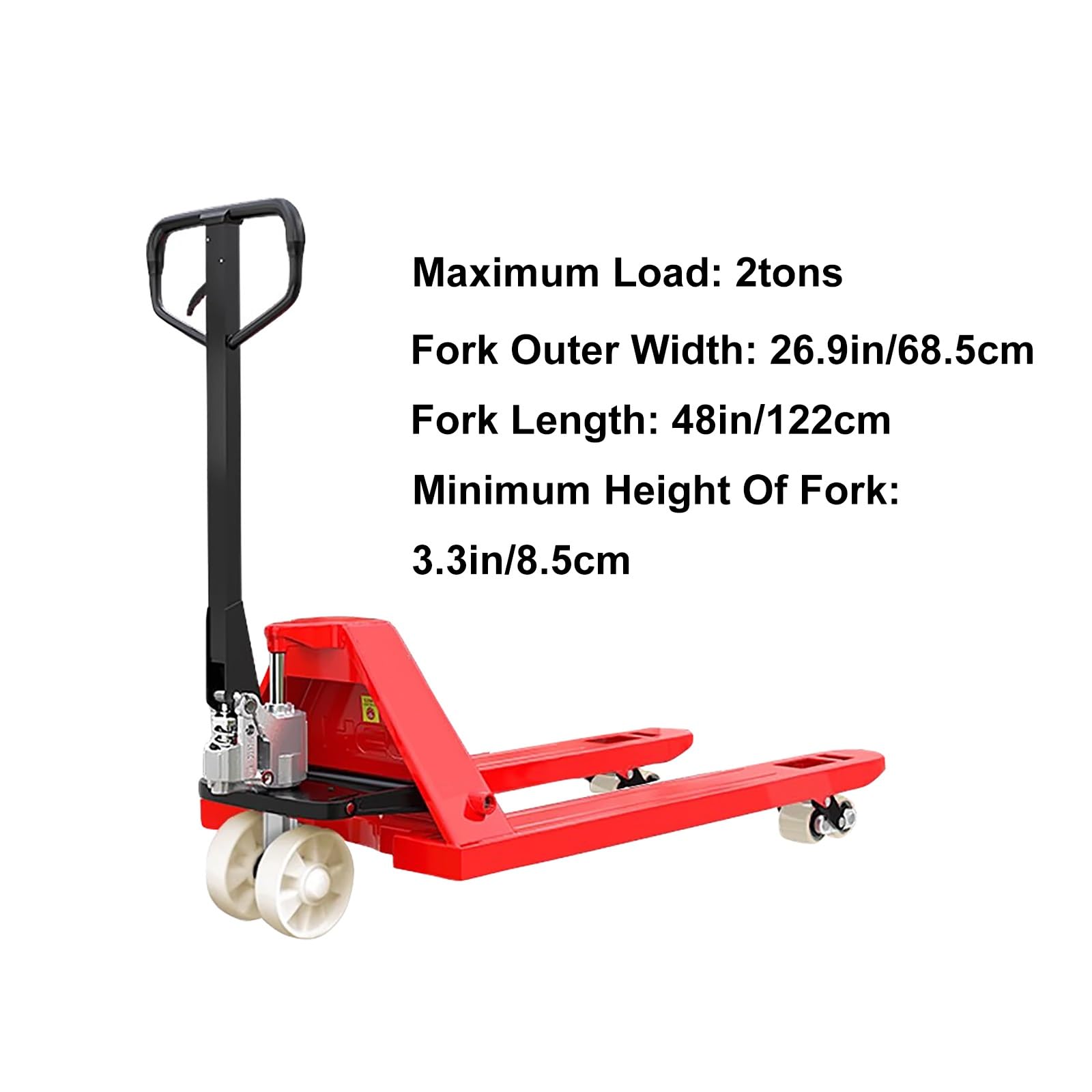 Martinetto per pallet manuale resistente, manico ergonomico, carrello elevatore idraulico per magazzini e logistica, attrezzatura ideale per aziende agricole (grande)