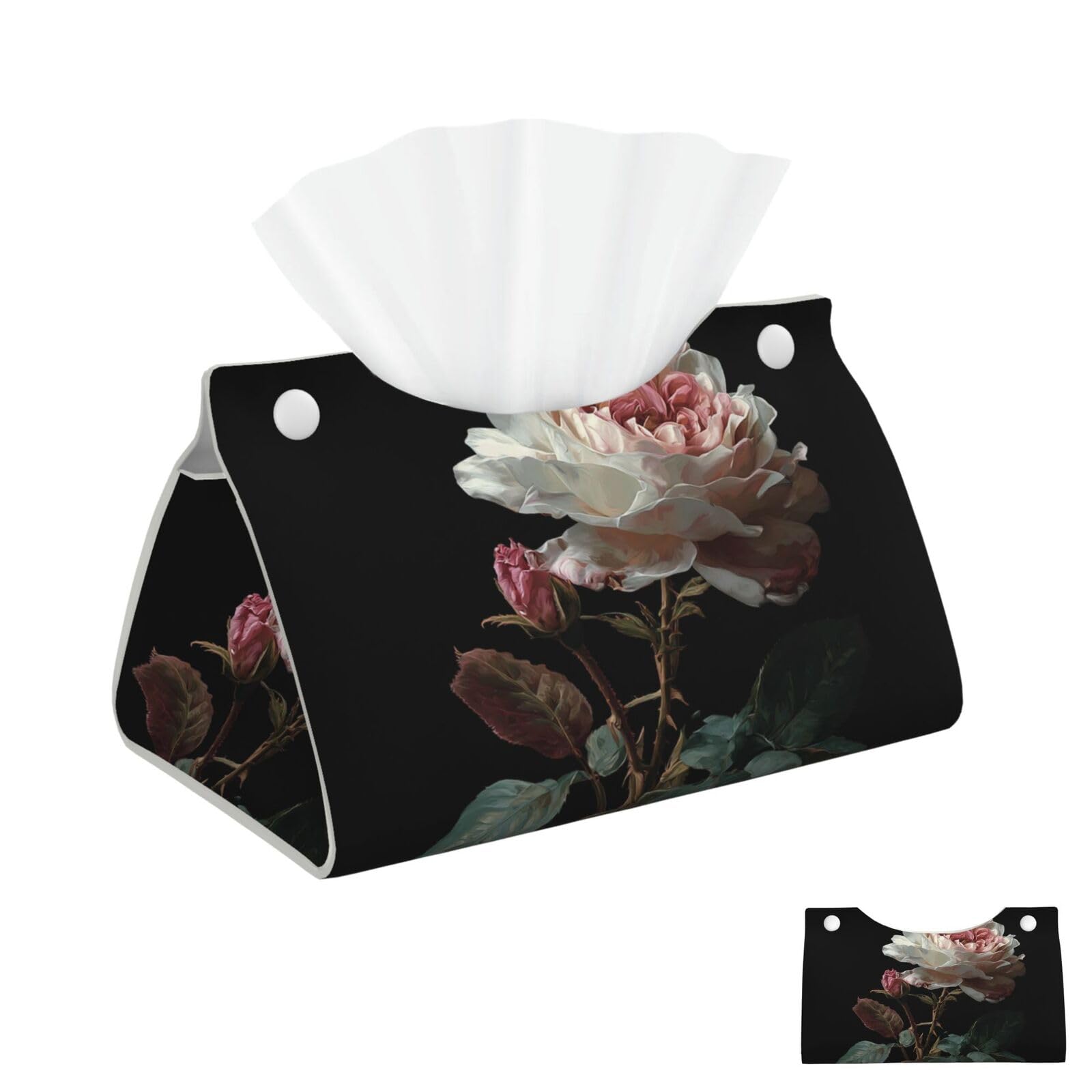 Rose and Butterfly Tissue Box Cover Square Cube Boxes