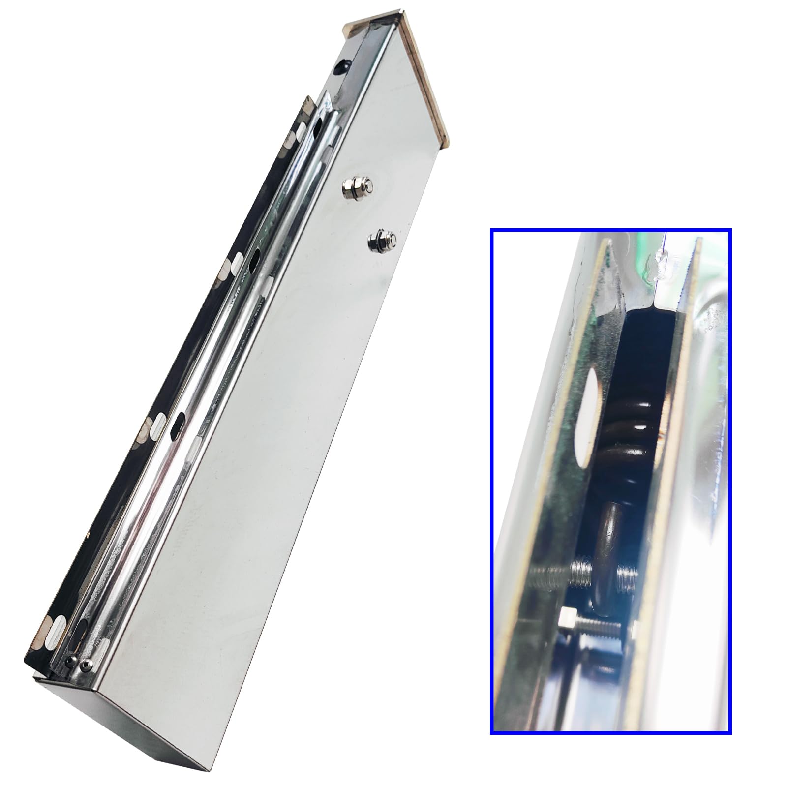 Soportes de acero inoxidable con cintas reflectantes de aluminio y recortes de luz ovalados de 2.5 pulgadas de longitud y 30 pulgadas de longitud, para remolques de semirremolques, paquete de 2