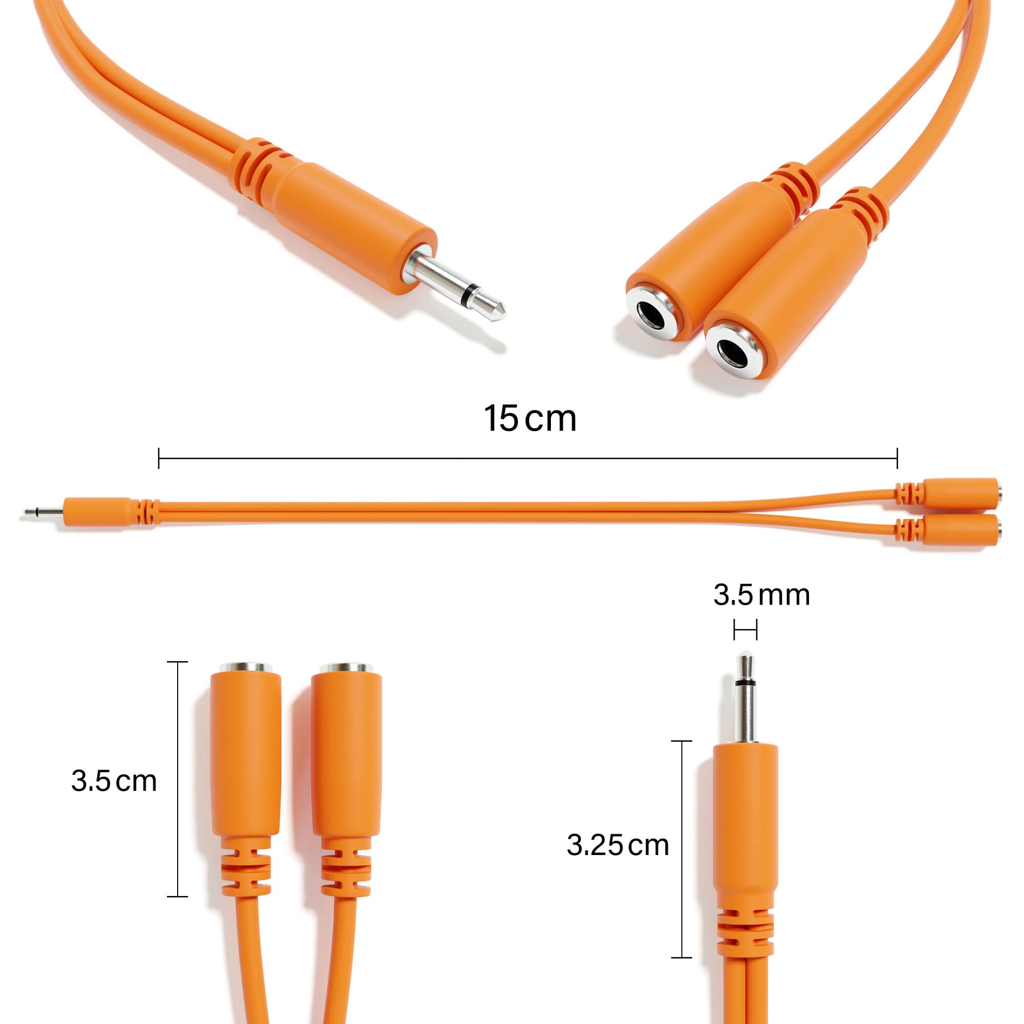 Mono Splitter Y Patchkabel - TS 3,5mm 1/8" Eurorack Synth Synthesizer [10-Pack]