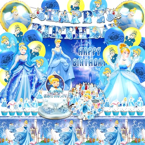 Decoration Anniversaire Cendrillon, Bannière, Ballons Anniversaire Cendrillon, Ballons En Aluminium, Deco Gateau Cendrillon, Balloon En Latex Cendrillon, Nappe, Fournitures De Fête Pour Filles