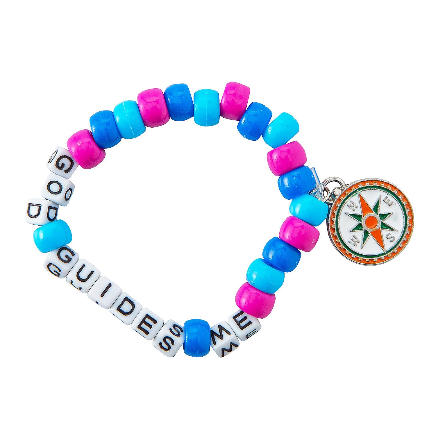 Fun Express Pony Beads Bracelet Making Kit Makes 12 - Letter Beads for Bracelets with Charms for Jewelry Making | Friendship Bracelet Kit Craft