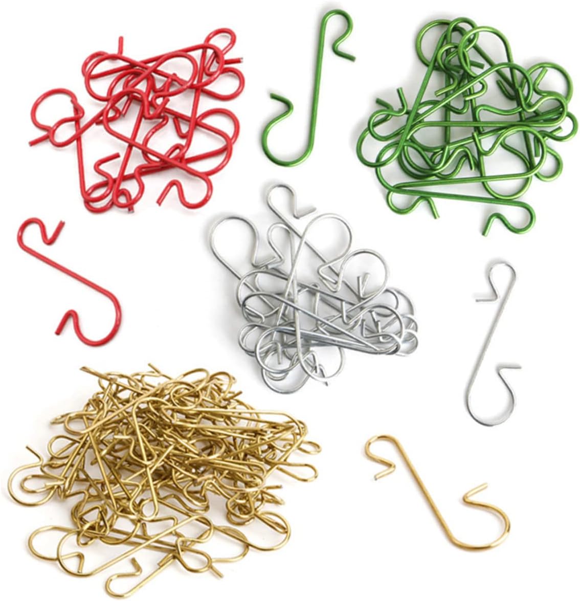 300pcs Shape Flower Hooks for Christmas Tree Decoration Plated Hanging Clips for Ornaments and Garlands for Holiday Home Decor