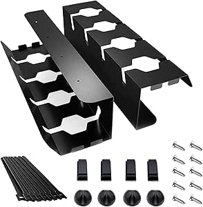 Lannvan Set 2 Canalette Portacavi Per Scrivania - Sistema Organizzazione Cavi Senza Foratura - Nero - Foto 5