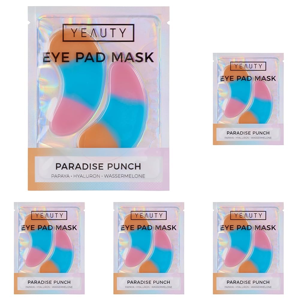 YEAUTY PARADISE PUNCH Eye Pad – Feuchtigkeitsspendende Augenmaske mit Papaya, Hyaluron & Wassermelone – Tropischer Pflege-Boost für strahlende Haut – Vegane Eyepads für alle Hauttypen – 1 Paar