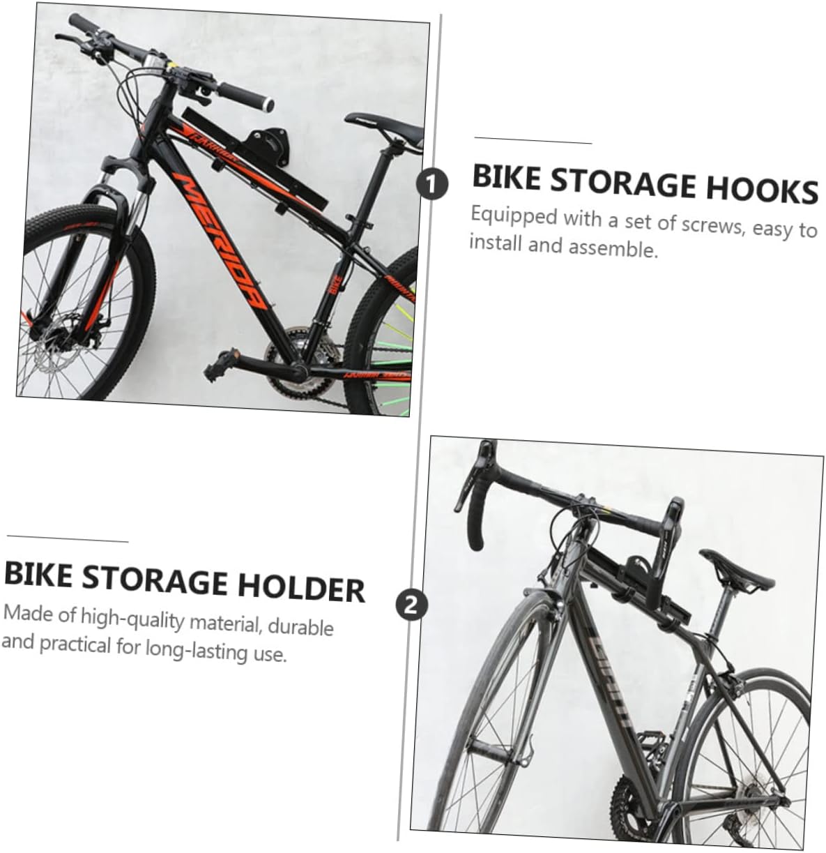 SUPVOX 1set Adjustable Wall Mounted Bike Hanger Sturdy Display Holder for Garage and Home Storage Compatible Road Mountain and Folding