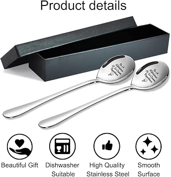 To A Lifetime of Ice Cream Together - 2 Pcs Spoon Set, His & Her Ice Cream Spoons, Perfect for Couples - Anniversary & Birthday Gifts