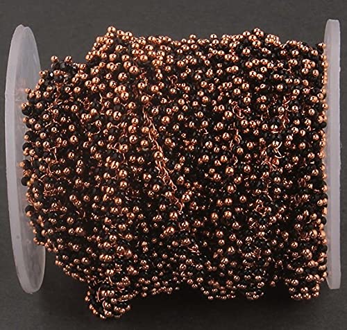 Chaîne spinel noir or rose 2mm LKBEADS en fil enveloppé pour création bijoux