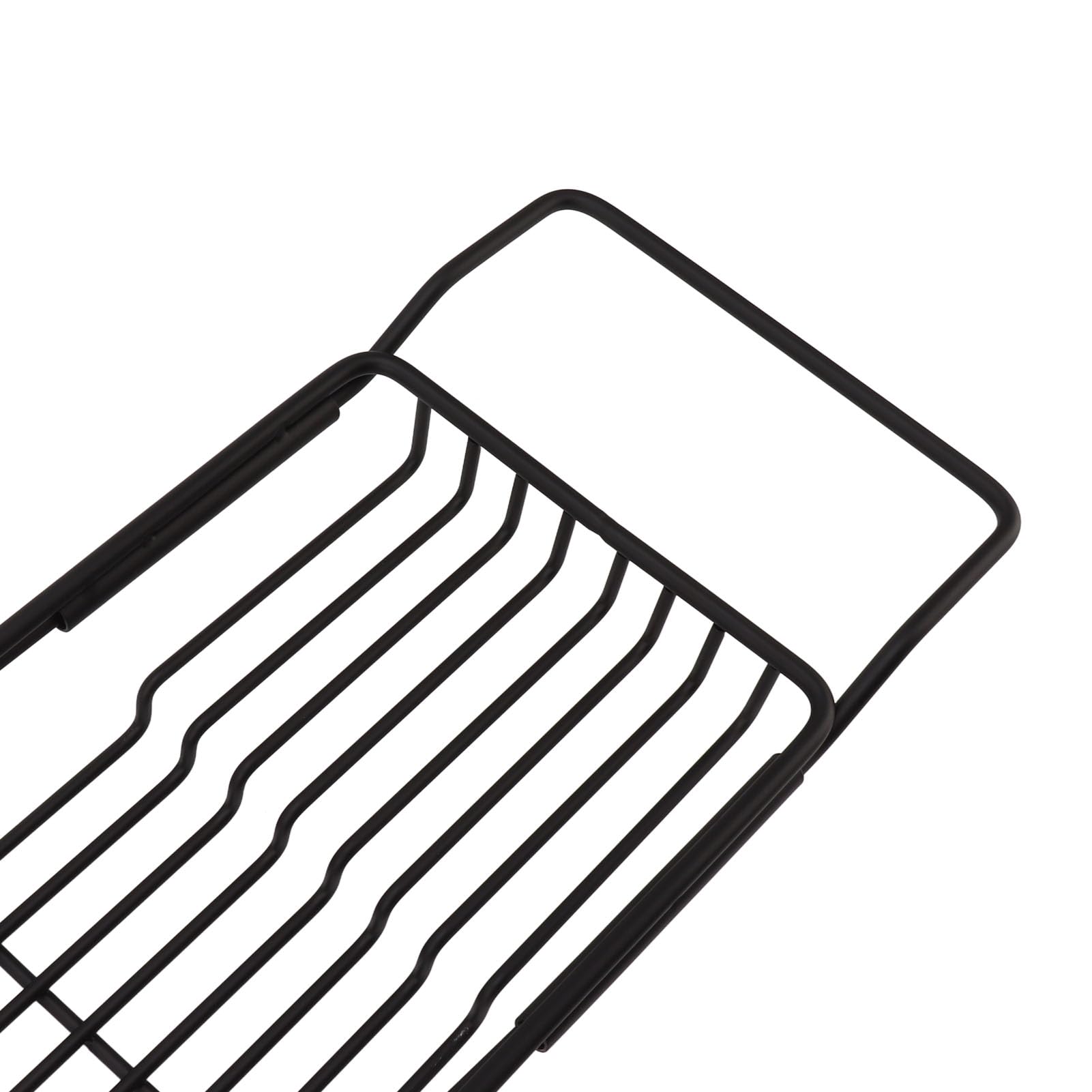 Estante de Metal para Bañera de Mármol con Diseño Antideslizante, Bandeja Ampliable para Ahorrar Espacio para Relajarse y Organizar Artículos Esenciales para el Baño, Acero Inoxidable y (Negra)