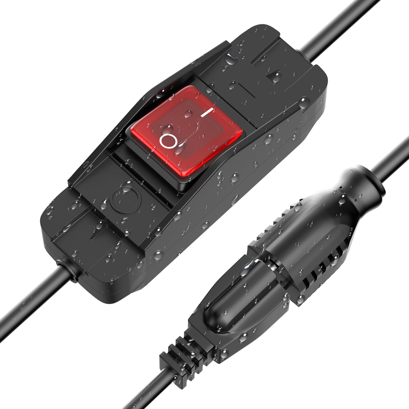 3ft Short Extension Cord, HICITY 14 AWG Heavy Duty Power Extension Cord with On/Off Switch, UL Listed 16A 3 Prong, Indoor Waterproof Switch-image-34