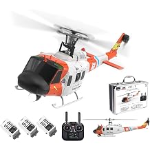 1/34 F07S UH-1 Huey RC Helicopter, 6CH 2.4G Flybarless Airplane with GPS Altitude Hold, Brushless Motors, 6G Stabilization and LED Lights, Adjustable Throttle