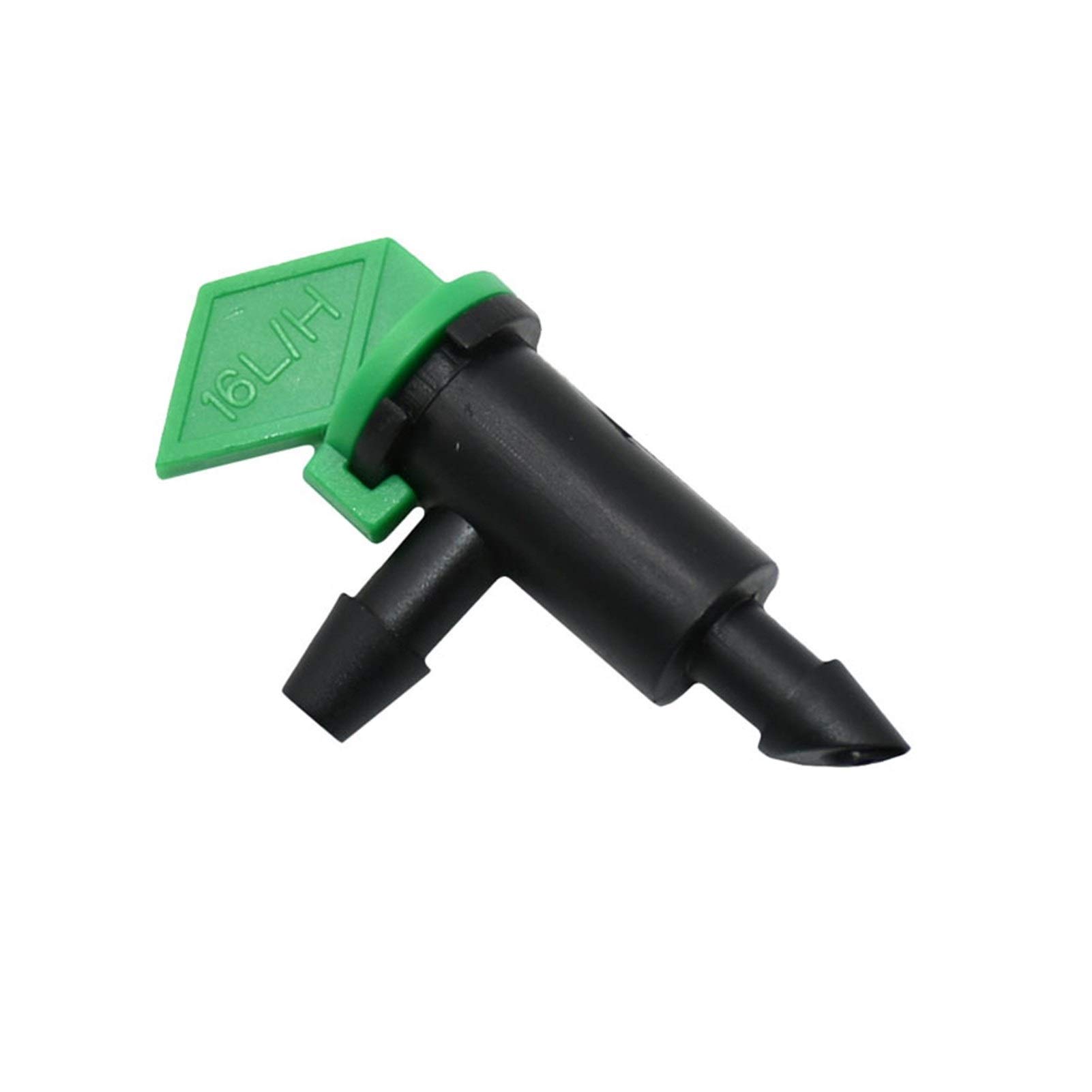 Conector de manguera de jardín 4L 8L 16L Gotero El préstamo de agua Ajuste de riego de la planta Gotero de riego de riego del jardín invernadero 200pcs 1/4 pulgadas (Color : Green)
