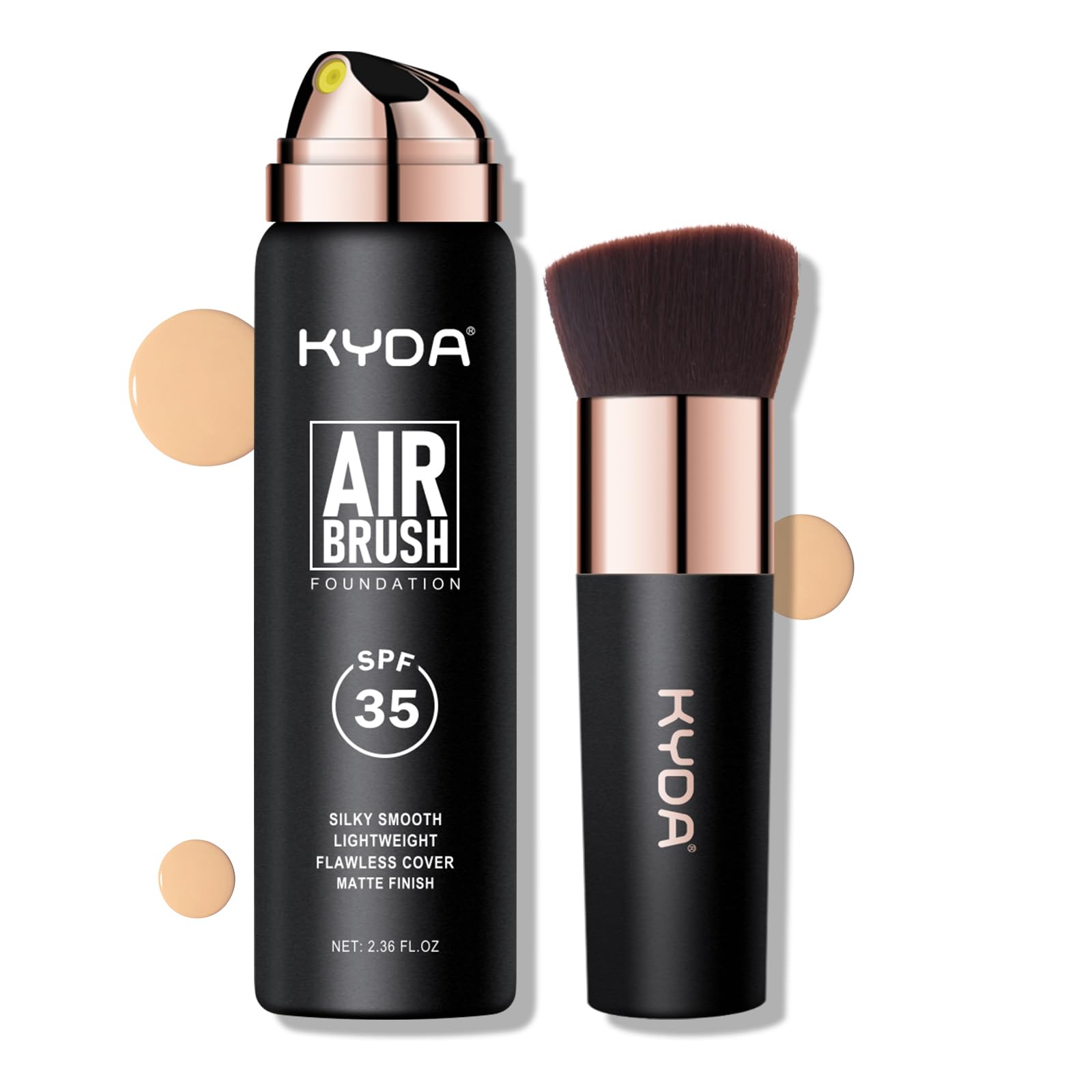 KYDA AirBrush Foundation Spray, Flawless Full Coverage Foundation Makeup, Smooth Creamy Finish, Durable Lightweight Breathable Foundation for Mature Skin-#310 Sunny Beige
