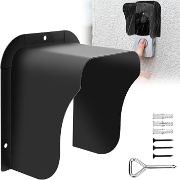 Doorbell Rain Cover, Metal Waterproof Shell Visual Doorbell Rain Cover, Anti-Glare Control Protector for Doorbell Sun and Weather Protection, Access Control Keypad Cover for Most Video Doorbells