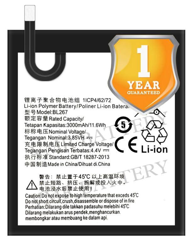 Image of Original BL267 Battery Compatible for Lenovo Vibe K6 (K33a48, K33b36) - (3000mAh) - 1 Year Warranty