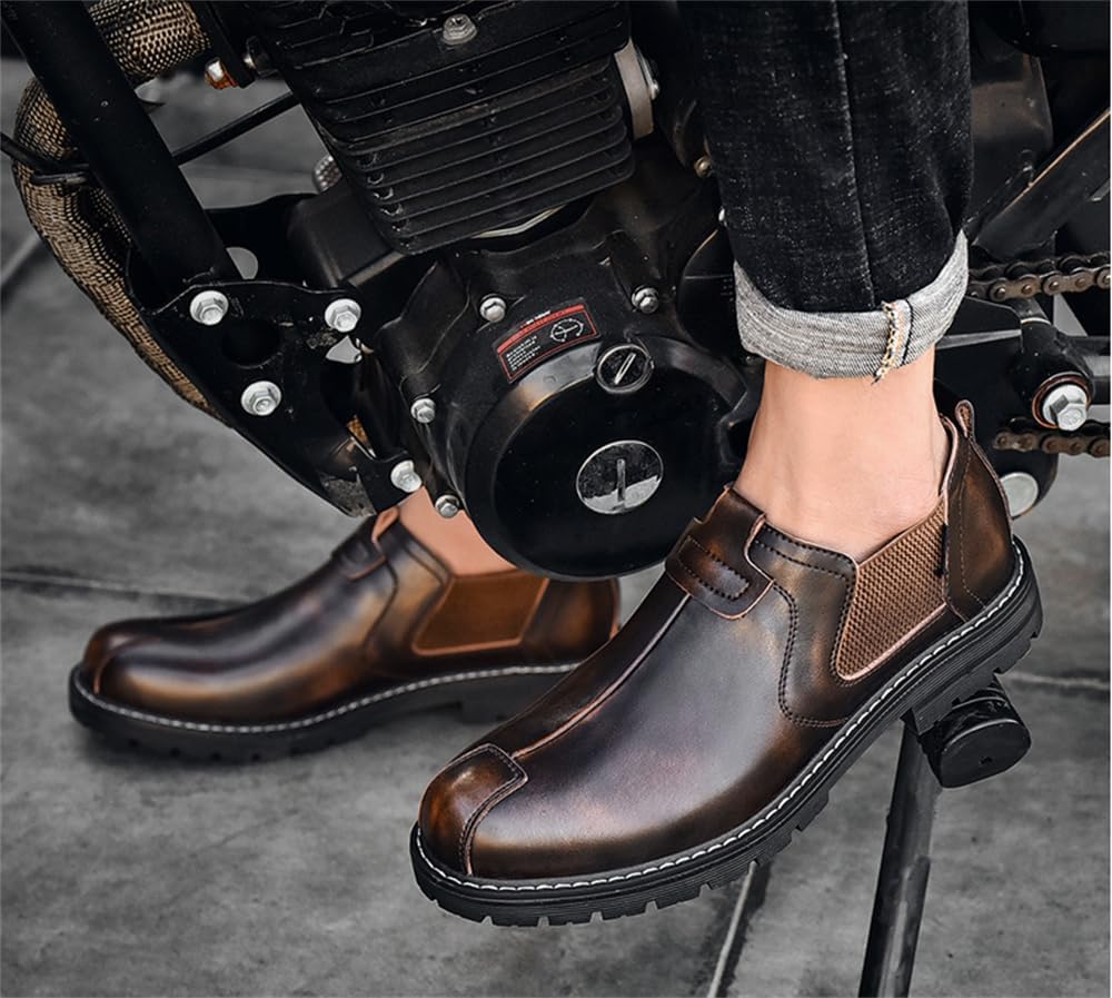 CHUUMEE Men's Casual Boots Fashion Motorcycle Combat Ankle Dress Boots