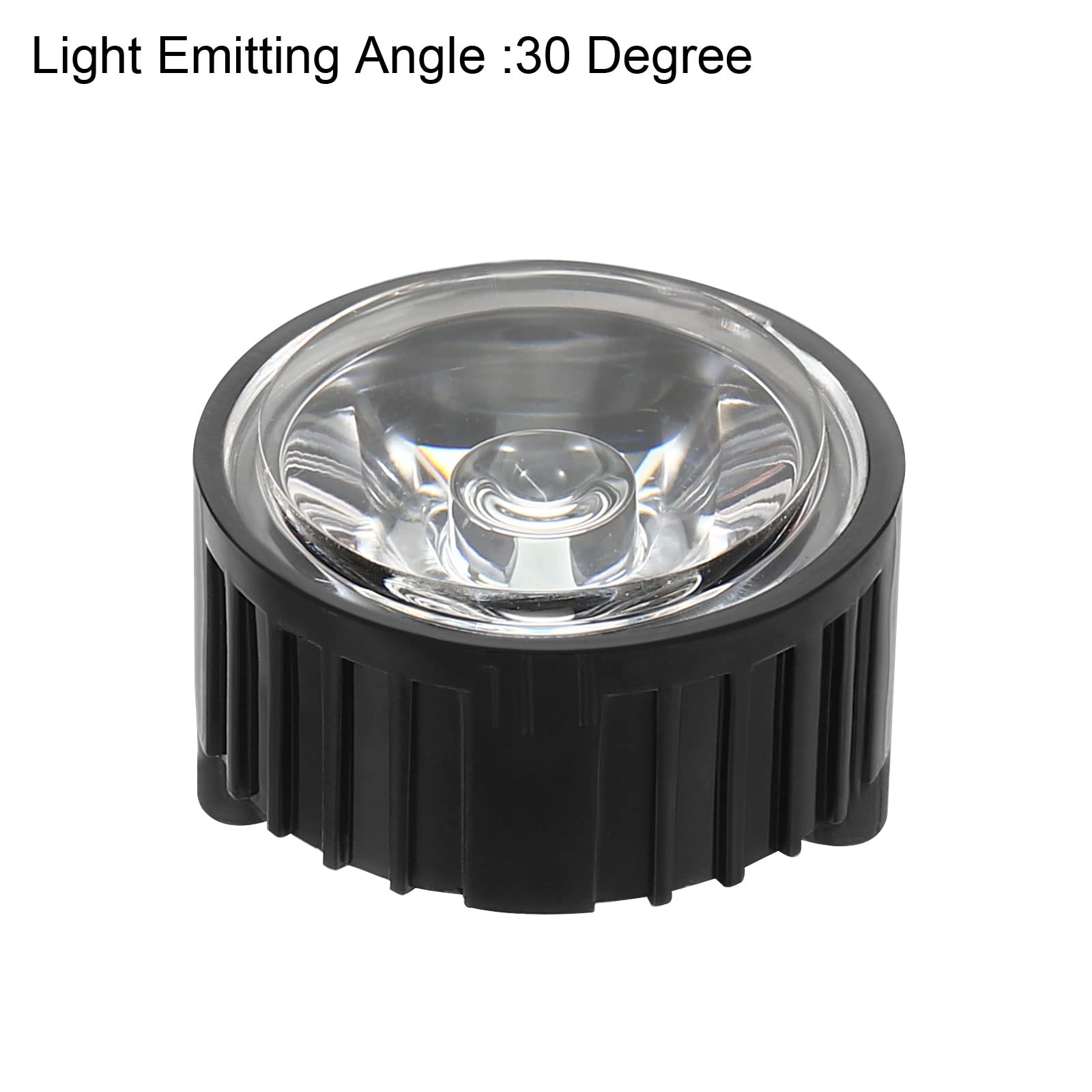 PATIKIL Obiektyw LED 20 mm 30 stopni z uchwytem stojaka, 20 zestawów soczewek LED do latarki, lampy DIY, czarna