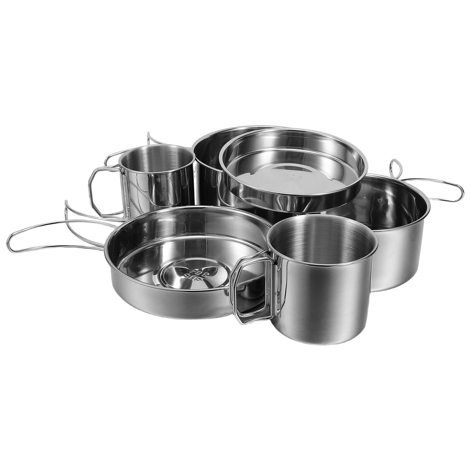 TOYANDONA Ustensiles de Camping Pliables en Acier Inoxydable Ensemble de Couverts Légers et Portables pour Randonnée Pique-Niques et Activités de Plein Air Kit de Vaisselle D’Extérieur