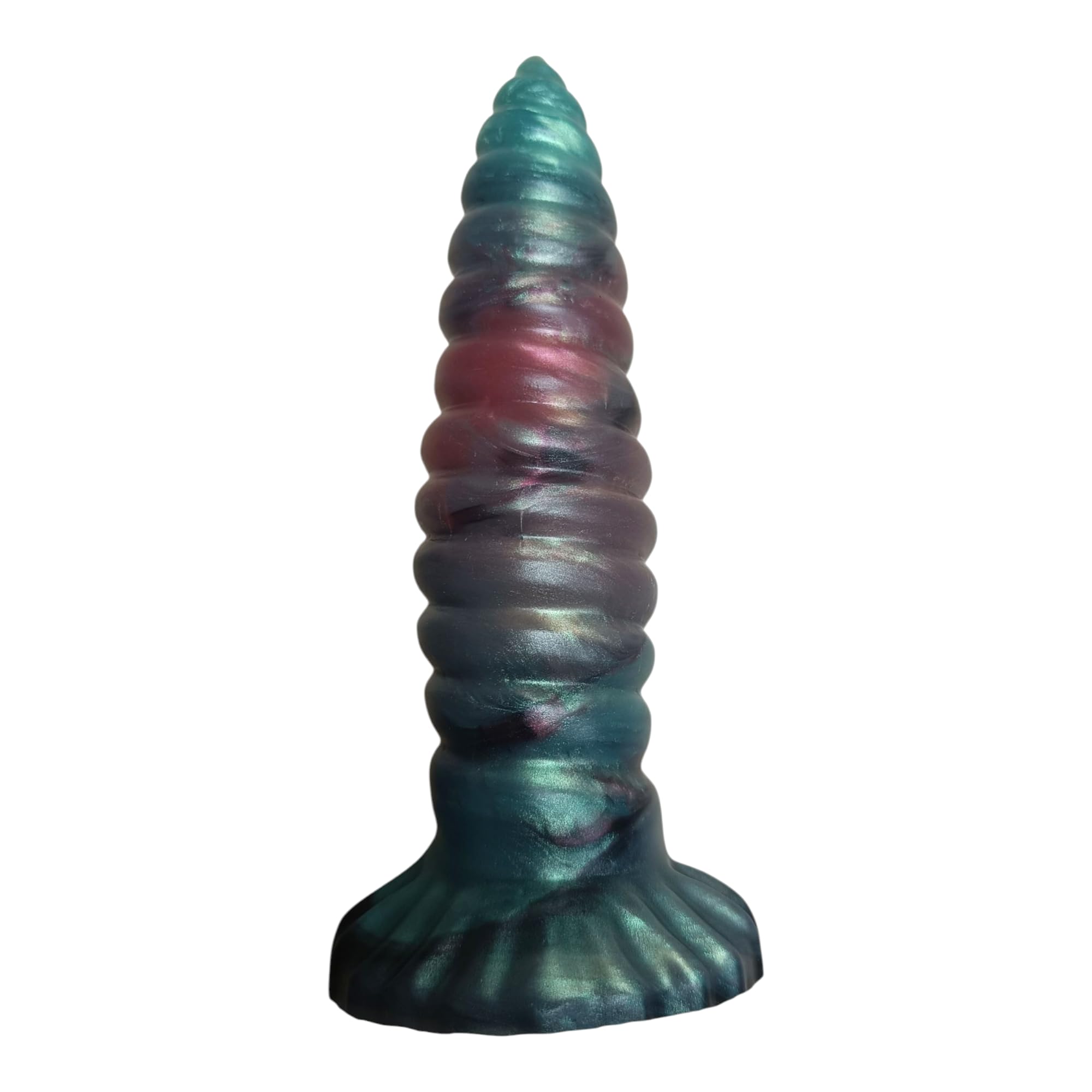 Stormhill the Unicorn, 22 cm, dildo fantasy a forma di unicorno, silicone platinico, morbido, dildo in silicone, sex toy, fatto a mano, prodotto in Germania, unisex, per adulti (Nero-rosso-verde)