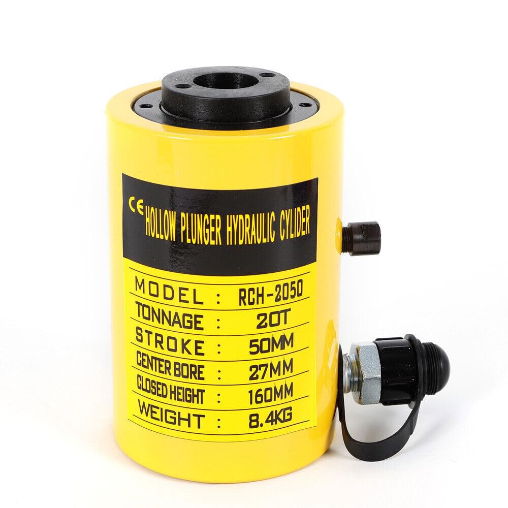 Capacidad del gato del cilindro hidráulico Cilindro hidráulico 20T Carrera de 50 mm Gato hidráulico portátil de simple efecto Gato de pistón hueco Botella hidráulica